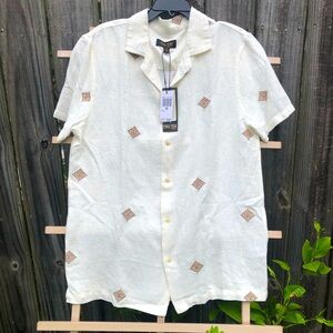 Truth by Republic Linen Blend Embroidered shirt size Medium